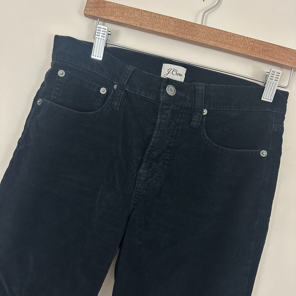 J.Crew Corduroy Pants Black Cotton Vintage Slim Fit Straight Leg Womens 26P